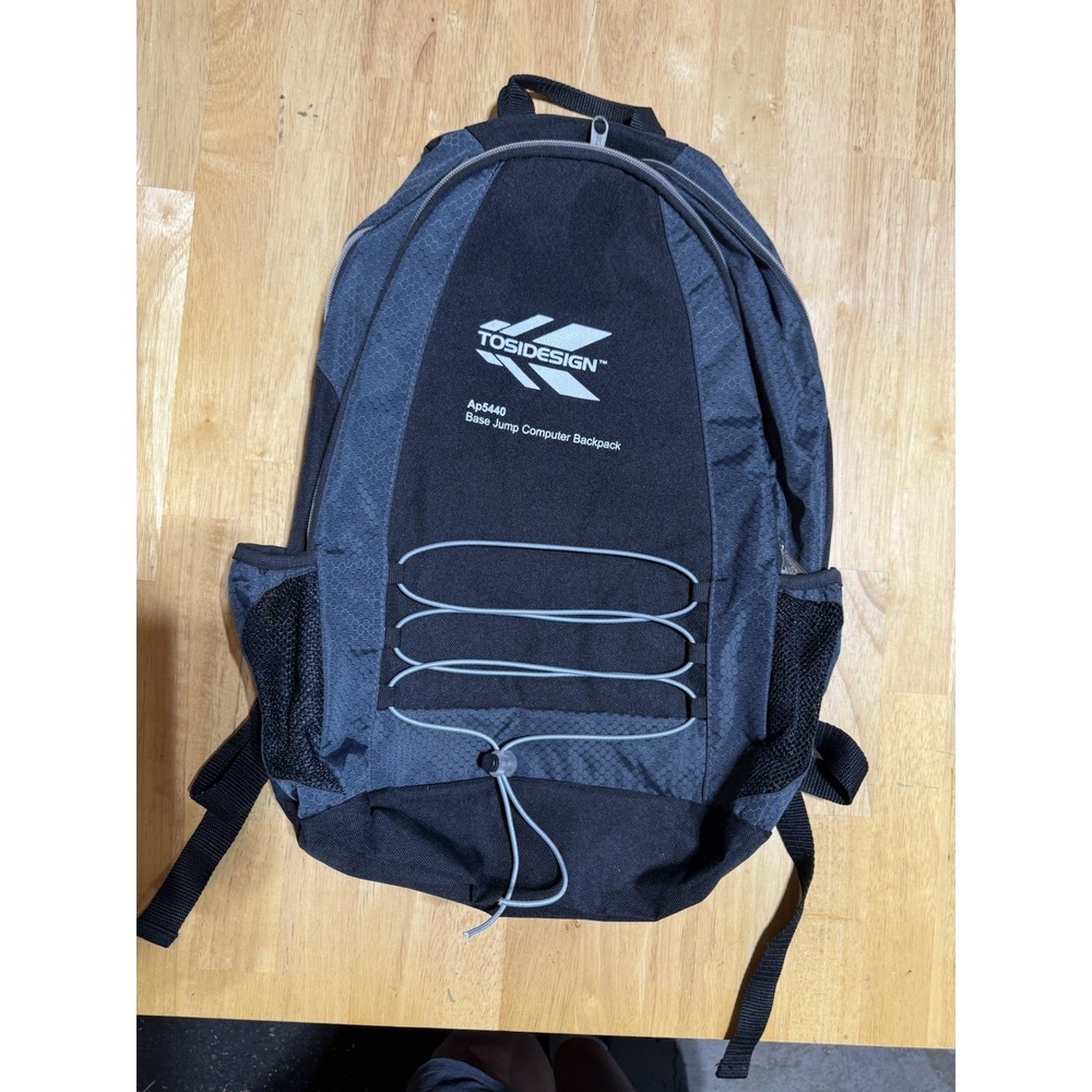 TOSI Design AP5440 Base Jump Computer Backpack Laptop Bag Black Gray 15"